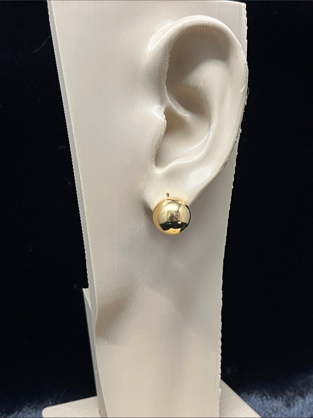 Vintage Monet Shiny Gold Dome Ball Clip-On Earrings